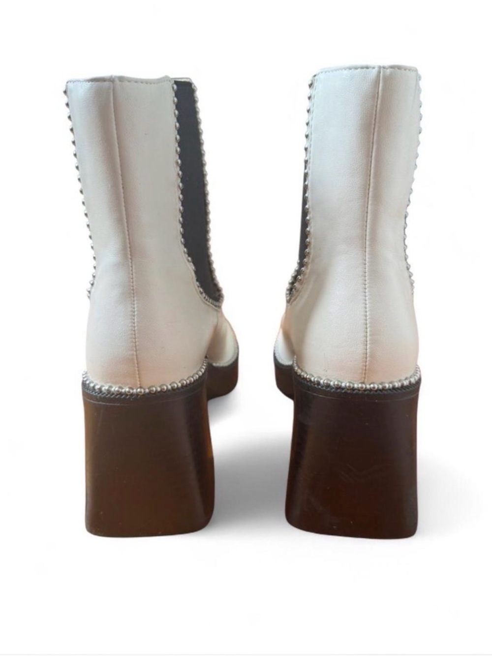 PrettyLittleThing Cream Chelsea Boots with Studded Trim - Picture 10 of 10